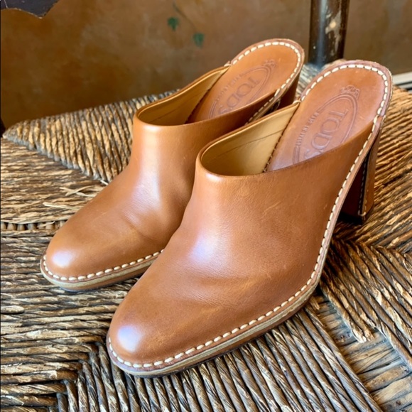 ✨Tod’s Luggage Color Platform Block Heel Clogs✨6✨ - Picture 7 of 15